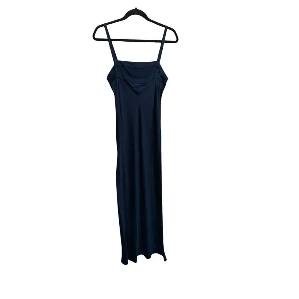 Von Troska Sydney Blue Sleeveless pure silk Maxi Dress Size Medium